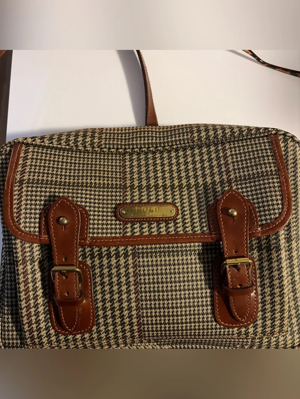 Vintage by Ralph Lauren Houndstooth Messenger Bag with pockets - Picture 2 of 11